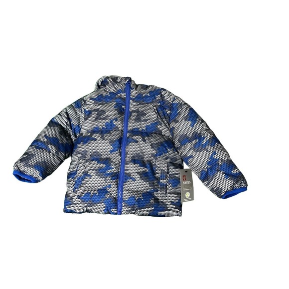 Swiss Tech Other - Swiss Tech Boys 4T Puffer Jacket Blue Camo Quilted Coat Fleece Lined NEW!!